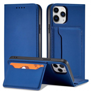 Калъф тип книга с външен джоб Magnet Card - iPhone 12 Pro син - Img 2