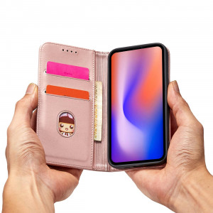 Калъф тип книга с външен джоб Magnet Card - iPhone 12 Pro Max розов - Img 13