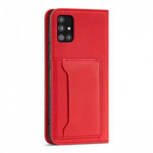 Калъф тип книга с външен джоб Magnet Card - Samsung Galaxy A04s / A13 5G червен - Img 6