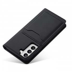 Калъф тип книга с външен джоб Magnet Card - Samsung Galaxy S22+ черен - Img 11