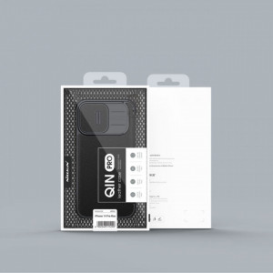 Калъф тип книга с подвижно покритие за камерата NILLKIN Qin Cloth Pro - iPhone 14 Pro Max син - Img 5