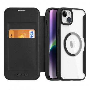 Калъф тип книга с прозрачен гръб DUX DUCIS Skin X Pro MagSafe - iPhone 15 Plus черен - Img 2