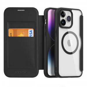 Калъф тип книга с прозрачен гръб DUX DUCIS Skin X Pro MagSafe - iPhone 15 Pro Max черен - Img 2