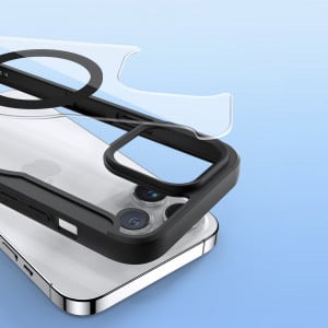 Калъф тип книга с прозрачен гръб DUX DUCIS Skin X Pro MagSafe - iPhone 15 Pro Max черен - Img 12