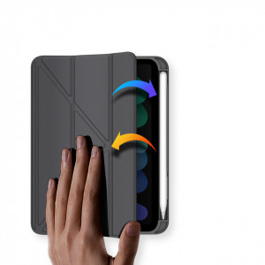 Калъф тип книга с функция стойка и Smart Sleep функция DUX DUCIS Magi с място за писалка - iPad mini 8.3" (6th gen 2021) сив - Img 9