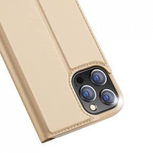Калъф тип книга DUX DUCIS Skin Pro - iPhone 13 Pro златист - Img 3