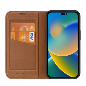 Калъф тип книга DUX DUCIS Skin X2 - iPhone 14 Pro кафяв - Img 3