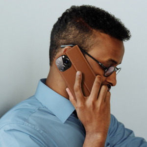 Калъф тип книга DUX DUCIS Skin X2 - iPhone 14 Pro Max кафяв - Img 4