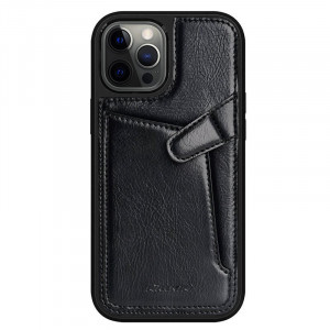 Кожен гръб с джоб за карти NILLKIN Aoge - iPhone 12 mini черен - Img 1