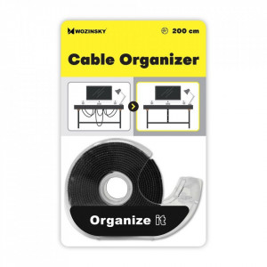 Органайзер за кабели WOZINSKY Hook and Loop 2m WVO2mBK - Img 1