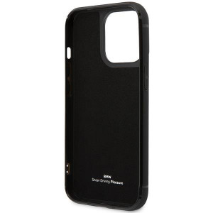 Оригинален гръб от еко кожа BMW Leather Card Slot BMHCP14X22RSEPK - iPhone 14 Pro Max черен - Img 7