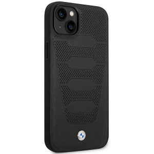 Оригинален гръб от еко кожа BMW Leather Seats BMHCP14S22RPSK - iPhone 14 черен - Img 3