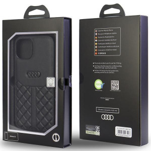Оригинален гръб от естествена кожа AUDI Genuine Leather AU-TPUPCIP12P-Q8 / D1-BK - iPhone 12 / 12 Pro черен - Img 5