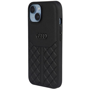 Оригинален гръб от естествена кожа AUDI Genuine Leather AU-TPUPPCIP14-Q8 / D1-BK - iPhone 14 черен - Img 3