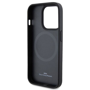Оригинален гръб от естествена кожа BMW Leather Hot Stamp MagSafe - iPhone 15 Pro черен - Img 7