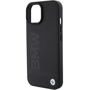 Оригинален гръб от естествена кожа BMW Leather Hot Stamp MagSafe - iPhone 15 Plus черен - Img 6