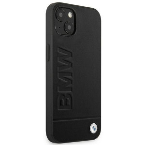 Оригинален гръб от естествена кожа BMW Leather Stamp BMHCP14MSLLBK - iPhone 14 Plus черен - Img 4