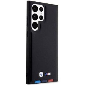 Оригинален гръб от естествена кожа BMW Leather Stamp Tricolor BMHCS23L22PTDK - Samsung Galaxy S23 Ultra черен - Img 4