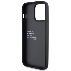 Оригинален гръб от естествена кожа BMW Leather Stamp Tricolor BMHCP15X22PTDK - iPhone 15 Pro Max черен - Img 7