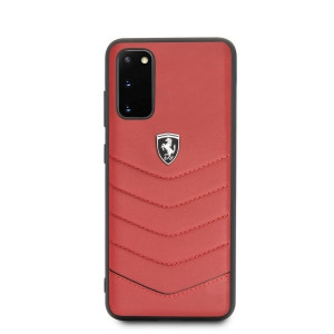 Оригинален гръб от естествена кожа FERRARI Heritage Quilted FEHQUHCS62RE - Samsung Galaxy S20 / S20 5G червен - Img 5