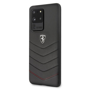 Оригинален гръб от естествена кожа FERRARI Heritage Quilted FEHQUHCS69BK - Samsung Galaxy S20 Ultra / S20 Ultra 5G черен - Img 2