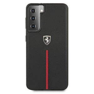 Оригинален гръб от естествена кожа FERRARI Off Track Leather Nylon Stripe FEOSIHCS21MBK - Samsung Galaxy S21+ 5G черен - Img 3