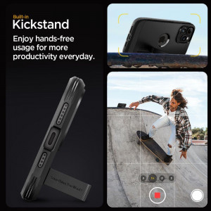 Оригинален гръб със стойка SPIGEN Tough Armor MagSafe - iPhone 15 Pro черен - Img 12