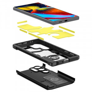Оригинален гръб със стойка SPIGEN Tough Armor - Samsung Galaxy S24 Ultra черен - Img 1