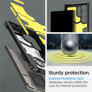 Оригинален гръб със стойка SPIGEN Tough Armor - Samsung Galaxy S24 Ultra металносив - Img 9