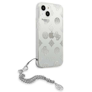 Оригинален гръб с верижка GUESS Peony Chain GUHCP13SKSPESI - iPhone 13 mini сив - Img 4