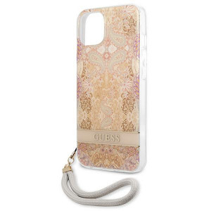 Оригинален гръб с връзка GUESS Flower GUHCP13SHFLSD - iPhone 13 mini златист - Img 6
