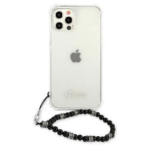 Оригинален гръб с гривна GUESS черен Pearl GUHCP12LKPSBK - iPhone 12 Pro Max прозрачен - Img 3