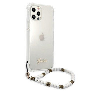 Оригинален гръб с гривна GUESS White Pearl GUHCP12LKPSWH - iPhone 12 Pro Max прозрачен - Img 4