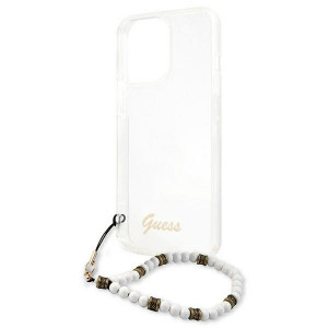 Оригинален гръб с гривна GUESS White Pearl GUHCP13LKPSWH - iPhone 13 Pro прозрачен - Img 6