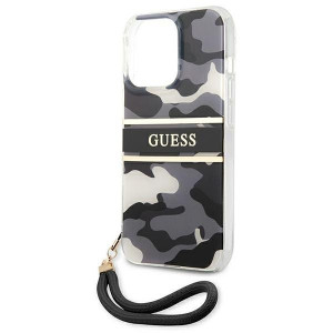 Оригинален гръб с каишка GUESS Camo GUHCP13LKCABBK - iPhone 13 Pro черен - Img 6
