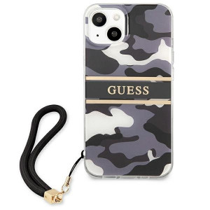 Оригинален гръб с каишка GUESS Camo GUHCP13mkCABBK - iPhone 13 черен - Img 3