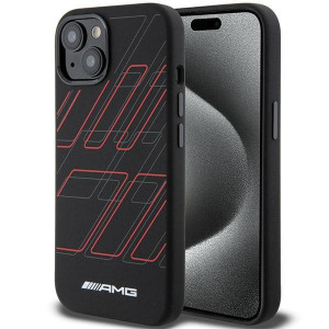 Оригинален гръб AMG Silicone Large Rhombuses MagSafe - iPhone 13 / 14 / 15 черен - Img 1
