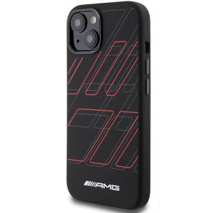 Оригинален гръб AMG Silicone Large Rhombuses MagSafe - iPhone 13 / 14 / 15 черен - Img 2