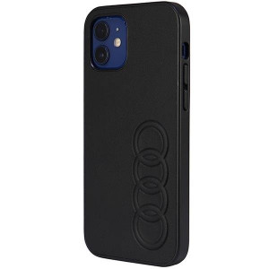 Оригинален гръб AUDI Synthetic Leather AU-TPUPCIP12P-TT / D1-BK - iPhone 12 / 12 Pro черен - Img 3