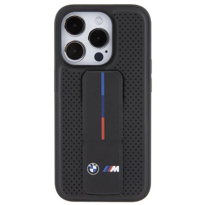 Оригинален гръб BMW Grip Stand Smooth & Perforated - iPhone 15 Pro черен - Img 4