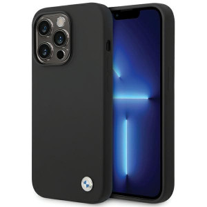 Оригинален гръб BMW Silicone Metal Logo - iPhone 15 Pro черен - Img 1