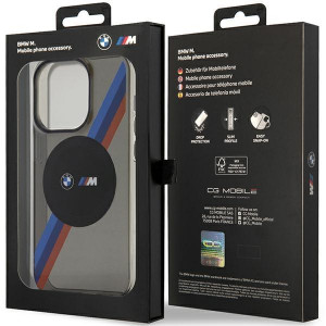 Оригинален гръб BMW Tricolor Stripes MagSafe BMHMP14XHDTK - iPhone 14 Pro Max сив - Img 8