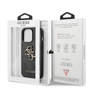 Оригинален гръб GUESS 4G Big Metal Logo GUHCP13X4GMGGR - iPhone 13 Pro Max сив - Img 8