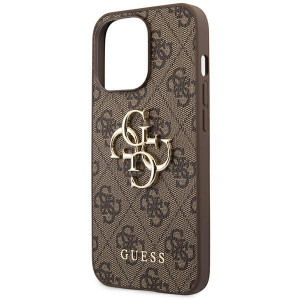 Оригинален гръб GUESS 4G Big Metal Logo GUHCP14L4GMGBR - iPhone 14 Pro кафяв - Img 6