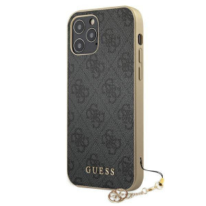 Оригинален гръб GUESS 4G Charms GUHCP12MGF4GGR - iPhone 12 / 12 Pro сив - Img 2