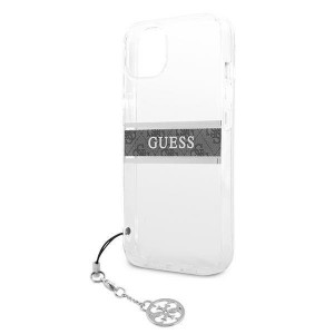 Оригинален гръб GUESS 4G Charms GUHCP13SKB4GGR - iPhone 13 mini прозрачен / сив - Img 6
