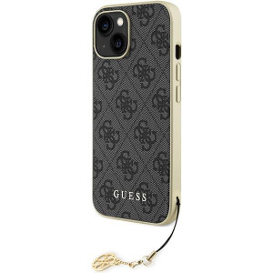Оригинален гръб GUESS 4G Charms - iPhone 15 сив - Img 2