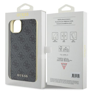 Оригинален гръб GUESS 4G Charms - iPhone 15 Plus сив - Img 8