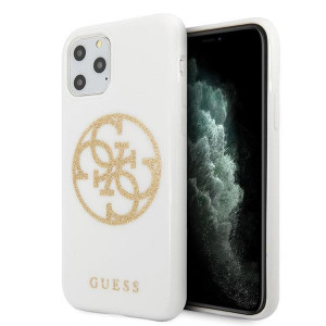 Оригинален гръб GUESS 4G Circle Glitter - iPhone 11 Pro Max бял - Img 9