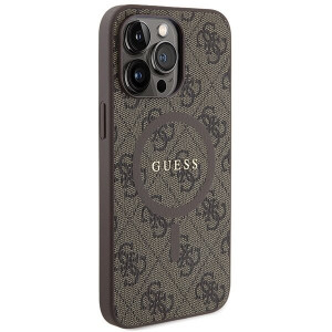 Оригинален гръб GUESS 4G Collection Leather Metal Logo MagSafe - iPhone 13 Pro Max кафяв - Img 4